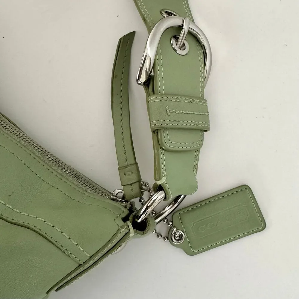 Coach Soho Pleated Leather Shoulder Bag Lime Mint Green F13730